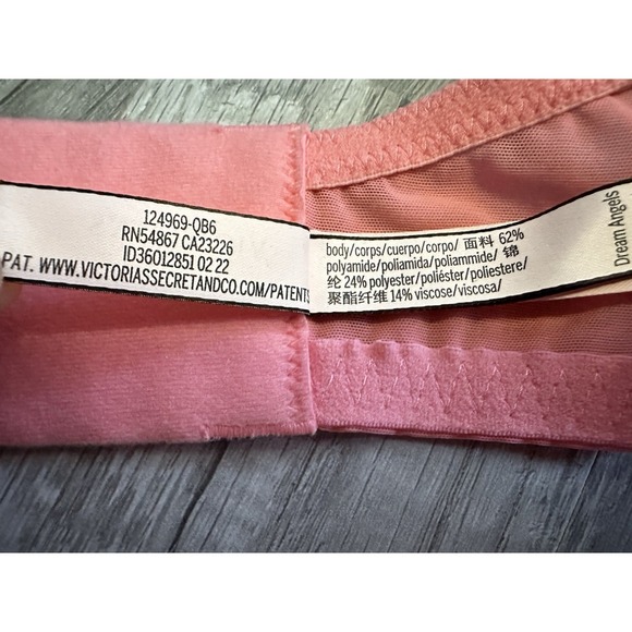 Victoria's Secret 36DDD Dream Angels Cross Dye Lace Lined Demi Bra Cocktail Pink - Picture 11 of 13